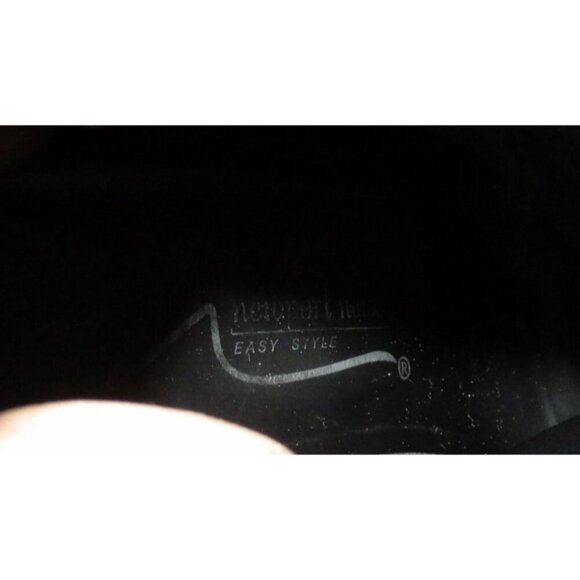 Newport News Easy Style Black Leather Buckle Embellished Heeled Ankle Booties 8 - Picture 16 of 16